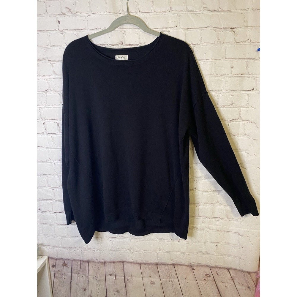 Womens  Pullover Sweater Long Sleeve Knit Black Size Medium‎ Sweatshirt